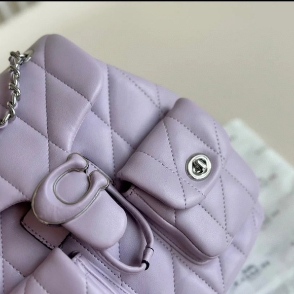 Tabby Backpack With Pillow Quilting Colors Purple - Picture 2 of 6